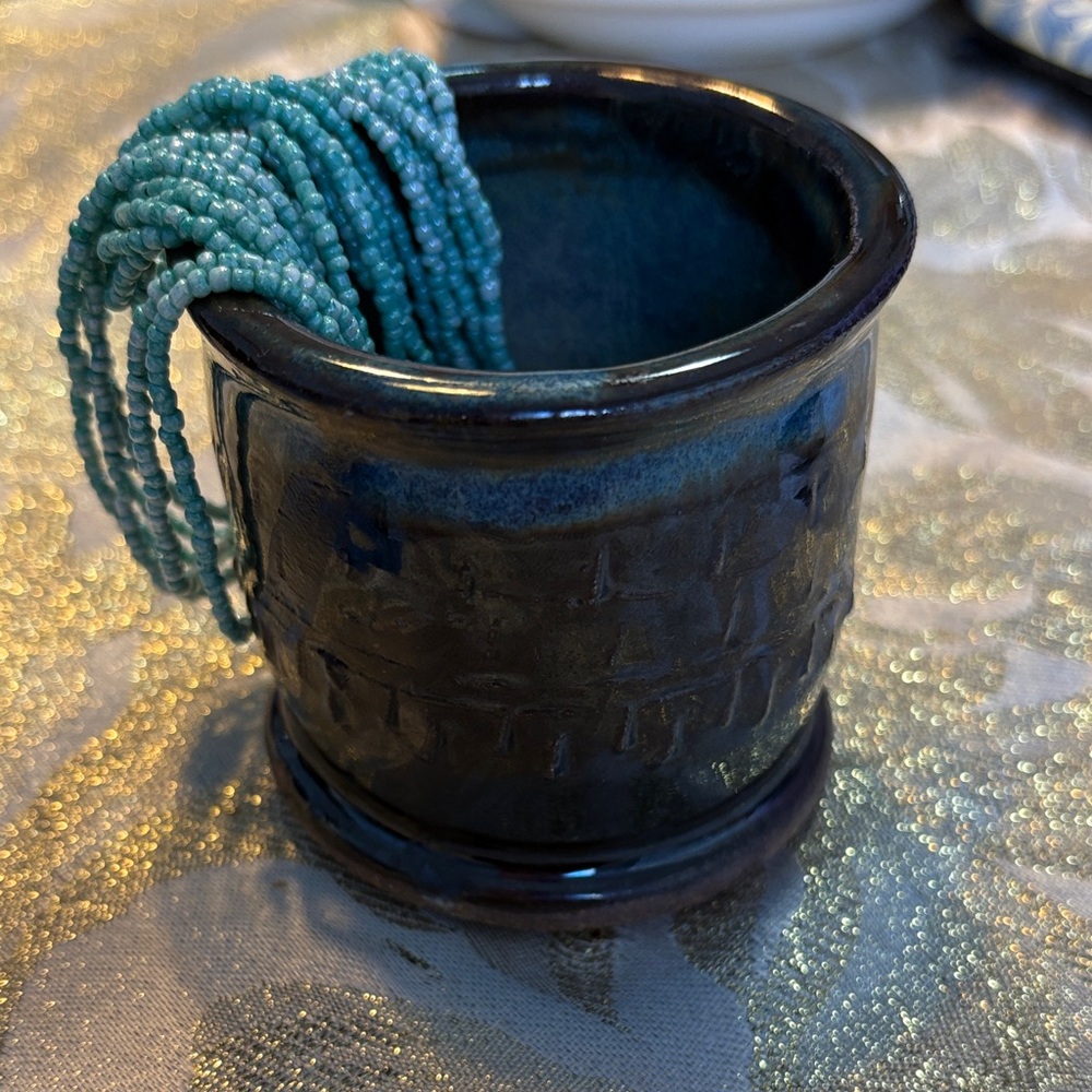 Handcrafted Blue Ceramic Cup